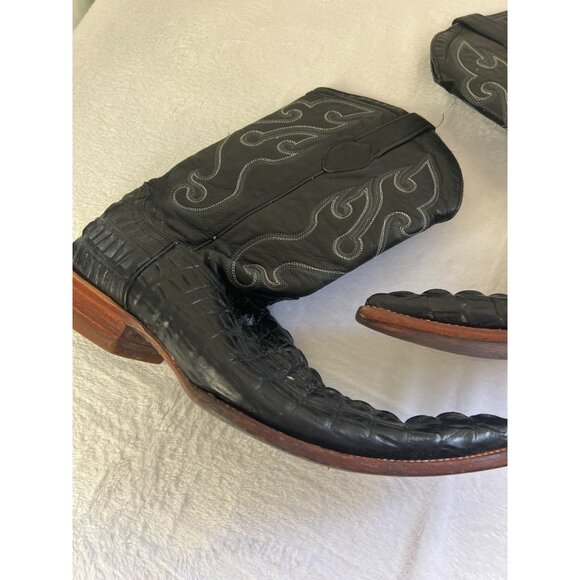 Los Altos Mens Genuine Crocodile Cowboy Boots Size  9.5 Western - Picture 2 of 12
